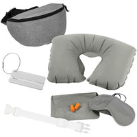 Набор для путешествий TRAVEL JOY: поясная сумка, надувная подушка/беруши/маска для сна, бирка для багажа, крепление для багажа