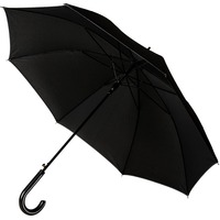 Зонт-трость OXFORD с ручкой из искусственной кожи,полуавтомат, 100% полиэстер