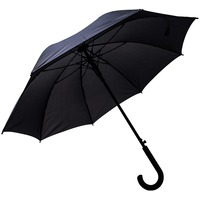 Зонт-трость ANTI WIND, полуавтомат, пластиковая ручка, темно-серый; D=103 см