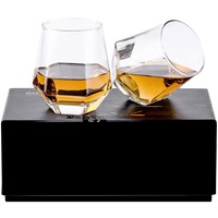 Популярный набор для виски Diamond Cut: 2 бокала, 310 мл.  и кубик
