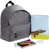 Детский набор CHILDISH в рюкзаке: набор цветных карандашей для рисования, забавный блокнот Такса, пешеходный светоотражатель с креплением. 