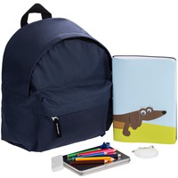 Детский набор CHILDISH в рюкзаке: набор цветных карандашей для рисования, забавный блокнот Такса, пешеходный светоотражатель с креплением. , синий