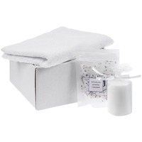 Подарочный спа-набор LOOSENUP: мягкое полотенце, ароматная соль для ванны с лавандой, свеча в коробке, белый