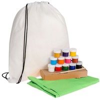 Набор для юного художника KIDART: акриловые краски, фартук, рюкзак, зеленый