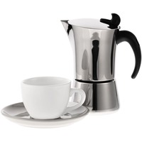 Набор для кофе КОЗИ МОРНИНГ: кофеварка, 240 мл., чайная пара, 220 мл. , белый с серым