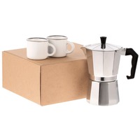 Набор для кофе ДАЧА: кофеварка, 240 мл., две кружки, 100 мл., белый