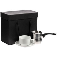 Набор столовый для кофе Delight: стальная турка, кофейная пара (чашка, блюдце) из фарфора. 