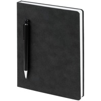 Ежедневник Magnet с ручкой, серый с черным