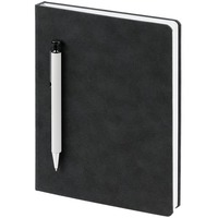 Изображение Ежедневник Magnet с ручкой, серый с белым от знаменитого бренда Сделано в России