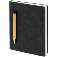 Фотка Ежедневник Magnet с ручкой, серый с желтым