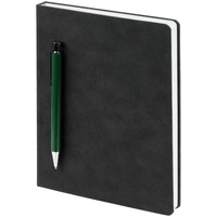 Изображение Ежедневник Magnet с ручкой, серый с зеленым от знаменитого бренда Сделано в России