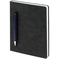 Фото Ежедневник Magnet с ручкой, серый с синим