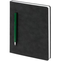 Фото Ежедневник Magnet Chrome с ручкой, серый с зеленым, производитель Контекст