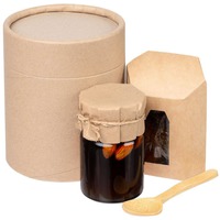 Сладкий набор HONEY FIELDS в тубусе: черный чай, ложка для меда, баночка меда с миндалем