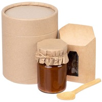 Сладкий набор HONEY FIELDS в тубусе: черный чай, ложка для меда, баночка таежного меда