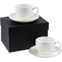 Чайный набор на 2 персоны Mansion Select (чайные пары 2 шт), белый с золотистой отводкой
