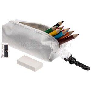 Фото Набор Hobby с цветными карандашами, ластиком и точилкой, белый