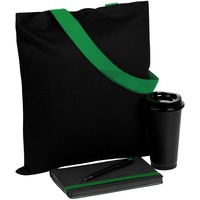 Велком-пак VELOURS BAG: ежедневник, стакан с крышкой, 450 мл., фирменная ручка Prodir DS1 TMM Dot в холщовой сумке