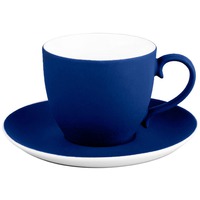 Чайная пара TENDER, 250 мл, синий, фарфор, прорезиненное покрытие