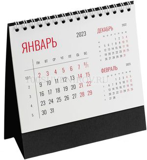 Фото Календарь настольный Datio, черный «Сделано в России»