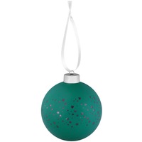 Елочный шар Stars с лентой, 10 см, зеленый