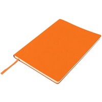 Бизнес-блокнот "Biggy", B5 формат, оранжевый, серый форзац, мягкая обложка, в клетку