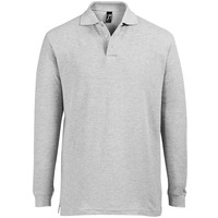 Рубашка поло мужская с длинным рукавом STAR, серый меланж, L, 85% х/б, 15% вис., 170 г/м2