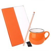 Подарочный набор LAST SUMMER: бизнес-блокнот, кружка, карандаш чернографитный, оранжевый