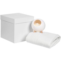 Подарочный набор на 8 марта SLEEP SUGAR: мягкий плед, лампа-колонка с плюшевым котенком, белый. Когда хочется нежности и на ручки.