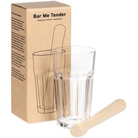 Оригинальный набор для приготовления мохито Bar Me Tender: коктейльный стакан и деревянный мадлер для разминания ингредиентов. Сам себе бармен! 