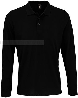 Фото Рубашка поло с длинным рукавом Prime LSL, черная S «Sols»