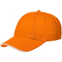 Фотка Бейсболка Canopy, оранжевая с белым кантом