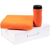 Набор PROFORMA для отдыха и путешествий: термостакан, 350 мл., флисовый плед, оранжевый