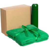 Подарочный набор Rest Right с пледом и термосом, 1 л. в коробке, зеленый