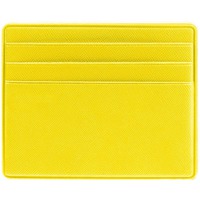 Практичный желтый чехол DEVON из искусственной кожи на 6 карточек с отделением для сложенных купюр, размер 10х8 см. Предусмотрено нанесение логотипа компании методом бесцветного тиснения.