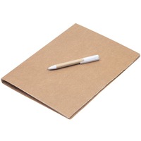 Папка Fact-Folder формата А4, съемный блокнот без линовки, ручка, крафт, 23x32x1,5 см; ручка: 14,3х0,9 см. Под нанесение логотипа. 