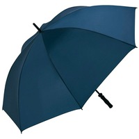 Большой фирменный зонт-трость SHELTER с системой защиты от ветра, d130 х 105 см, в сложенном виде 4,8 х 4,8 х 105 см. Места для нанесения логотипа - клинья, хлястик. , нейви