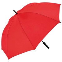 Большой фирменный зонт-трость SHELTER с системой защиты от ветра, d130 х 105 см, в сложенном виде 4,8 х 4,8 х 105 см. Места для нанесения логотипа - клинья, хлястик. , красный