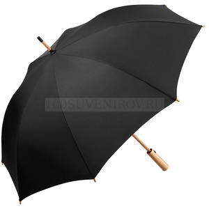 Фото Фирменный бамбуковый зонт-трость Okobrella, d112 x 88 см. Защита от ветра.  «FARE» (черный)