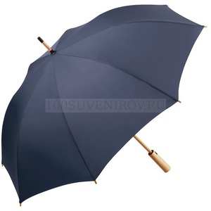 Фото Фирменный бамбуковый зонт-трость Okobrella, d112 x 88 см. Защита от ветра.  «FARE» (темно-синий)