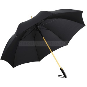 Фото Большой фирменный зонт-трость ALUGOLF, d133 x 101 см. Защита от ветра.  «FARE» (черный, золотистый)