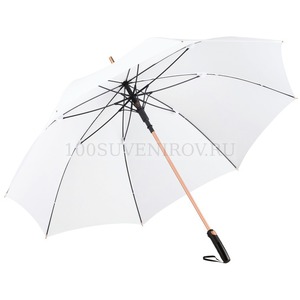 Фото Большой фирменный зонт-трость ALUGOLF, d133 x 101 см. Защита от ветра.  «FARE» (белый, медный)