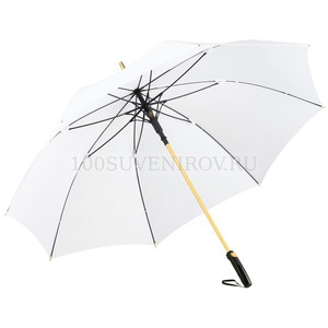 Фото Большой фирменный зонт-трость ALUGOLF, d133 x 101 см. Защита от ветра.  «FARE» (белый, золотистый)