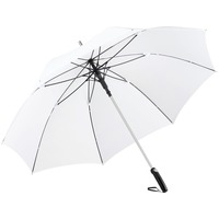 Большой фирменный зонт-трость ALUGOLF, d133 x 101 см. Защита от ветра. , белый/титан