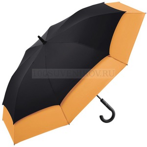 Фото Фирменный зонт-трость STRETH с удлиняющимся куполом, d130 x 84 см «FARE» (черный, оранжевый)