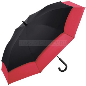 Фото Фирменный зонт-трость STRETH с удлиняющимся куполом, d130 x 84 см «FARE» (черный, красный)