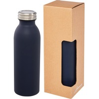 Фирменная бутылка RITI из нержавеющей стали в подарочной коробке, 500 мл, 6,8 x 6,8 x 21,25 см, темно-синий