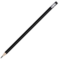 Простой трехгранный карандаш ГРАФИТ-3D под нанесение логотипа, 0,75 х 19,1 см. Карандаш поставляется заточенным., черный