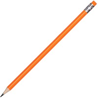 Простой трехгранный карандаш ГРАФИТ-3D под нанесение логотипа, 0,75 х 19,1 см. Карандаш поставляется заточенным., оранжевый