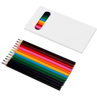 Набор HAKUNA MATATA из 12 шестигранных цветных карандашей, 9 х 18,1 х 0,9 см, 1 карандаш 0,73 х 17,6 см Нет проблем! , упаковка- белый, карандаши- разноцветный